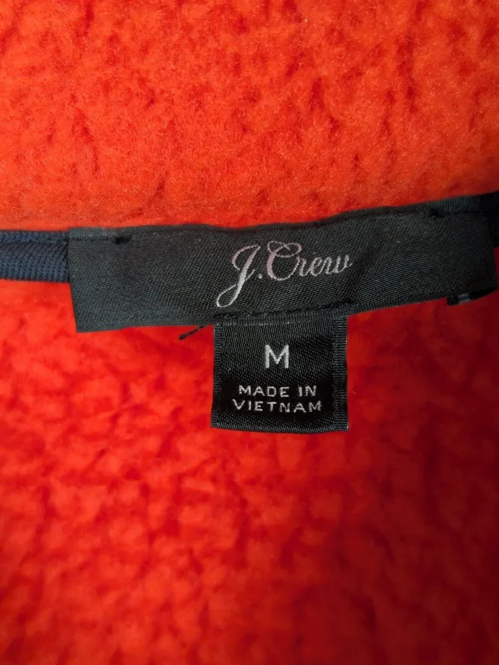 J Crew Red Polartec‎ Sherpa Half Zip Pullover Jacket M Relaxed Fit Winter Cozy